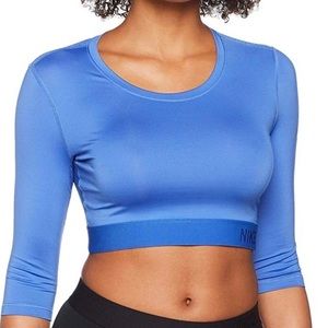 Nike Pro Hypercool Cropped Workout Top Blue
